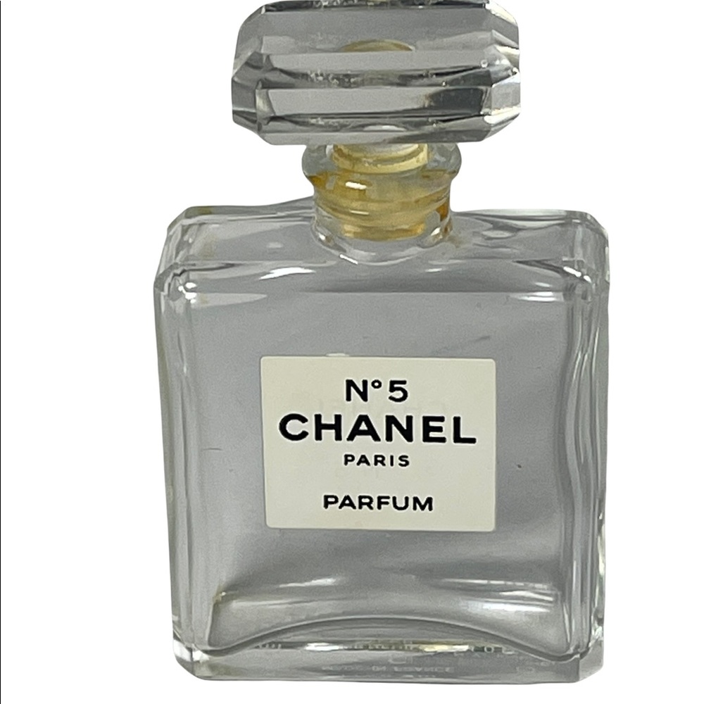 - Vintage Crystal glass Chanel perfume bottle 1oz